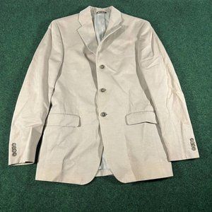 Men’s 40R Beige Linen Modern Slim Fit Sport Coat 2 Button